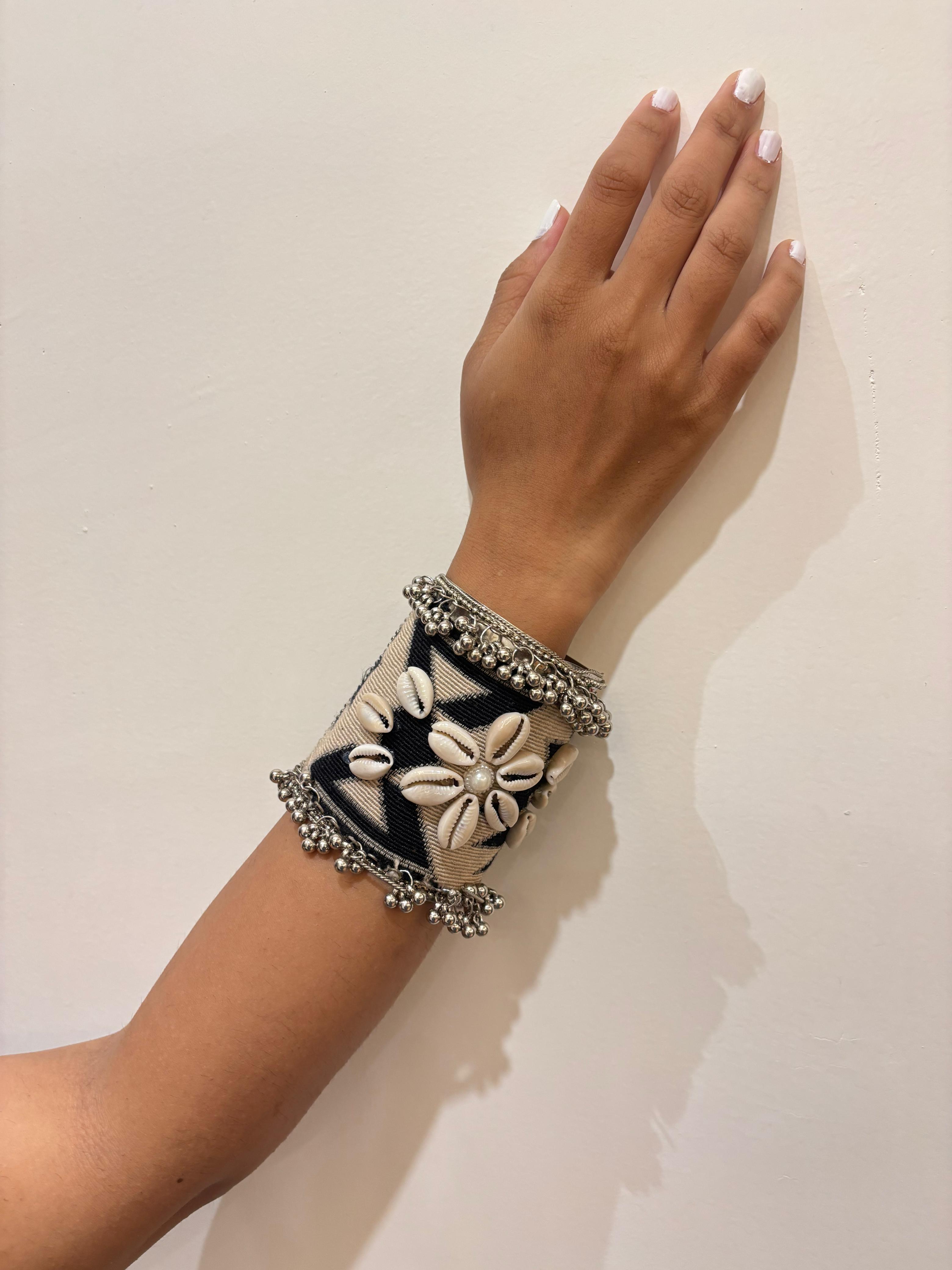 Kutch black embroidered cuff