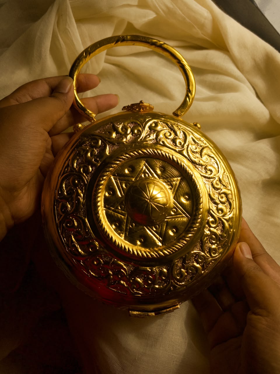 Golden Mandala brass bag