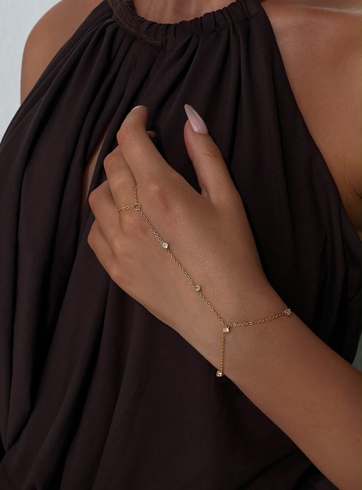 Small stone hand chain