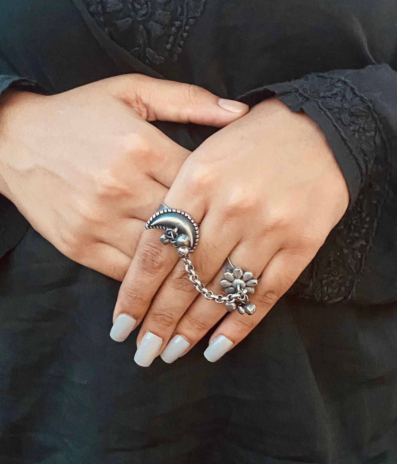 Half moon brass ring