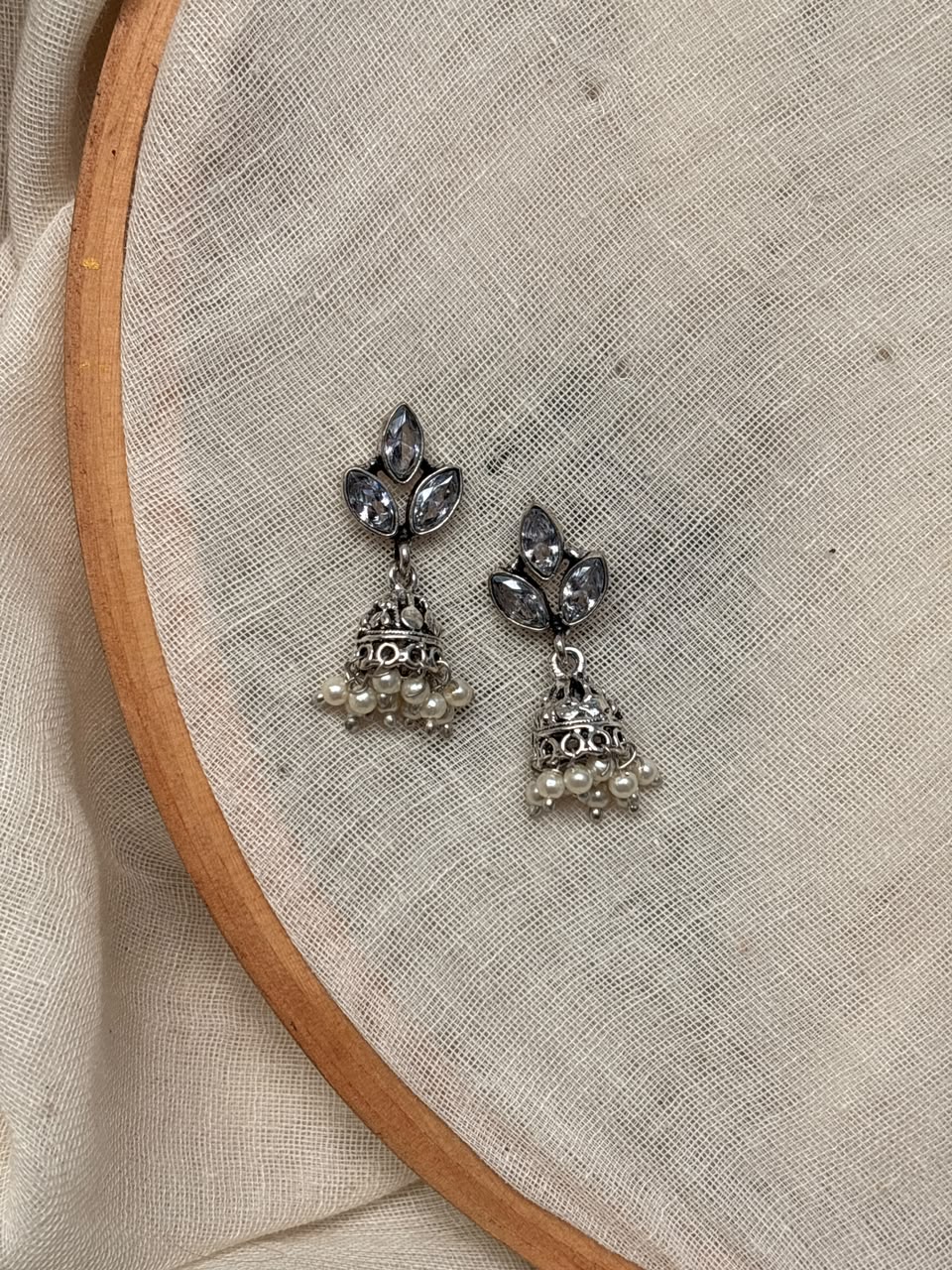 White stone smallest jhumki