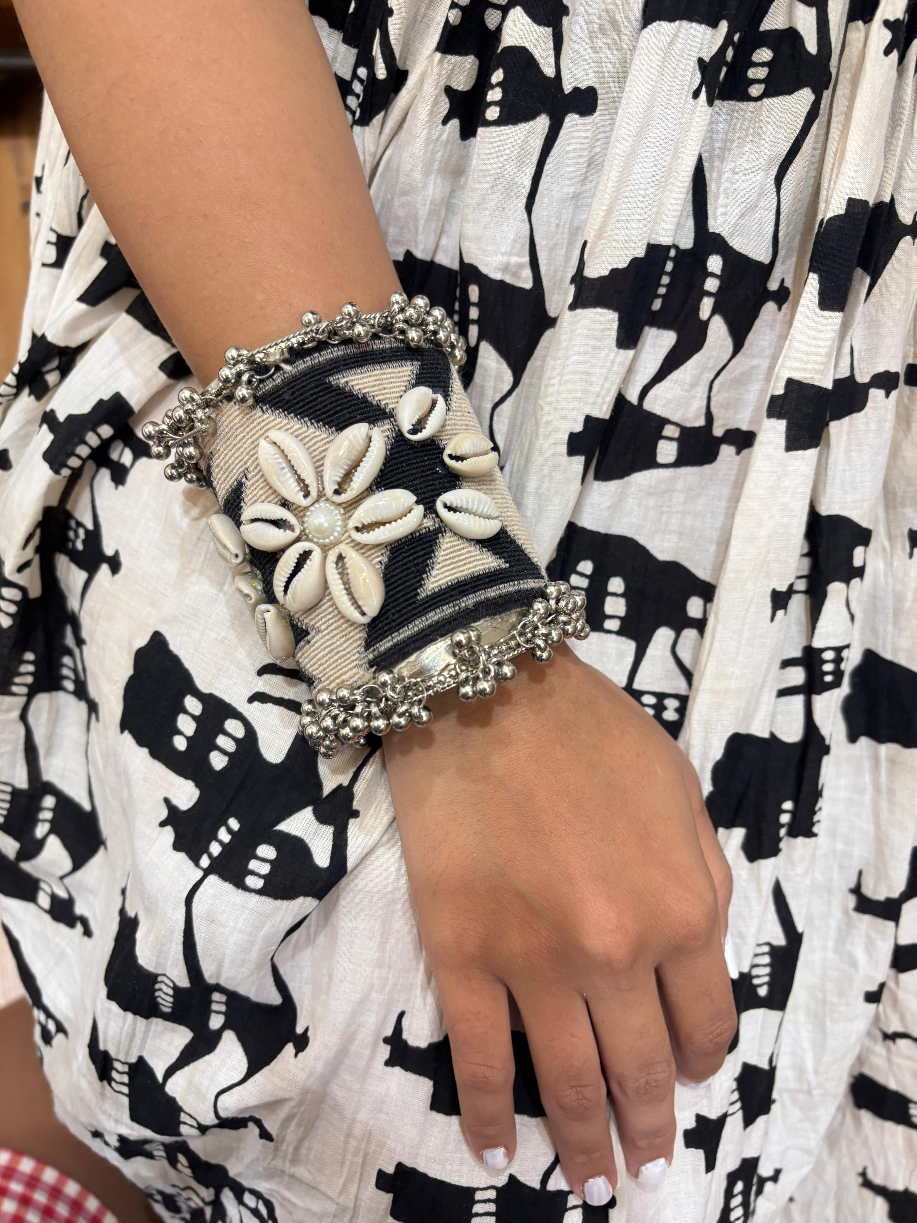 Kutch black embroidered cuff