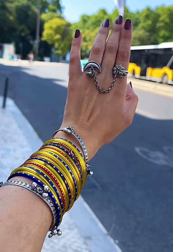 Half moon brass ring