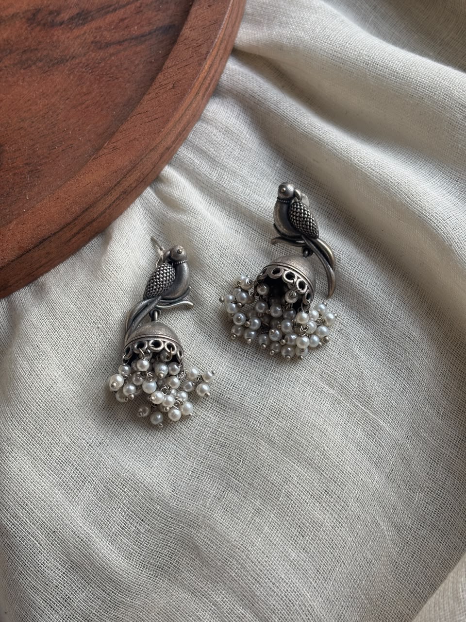 Bird brass jhumki