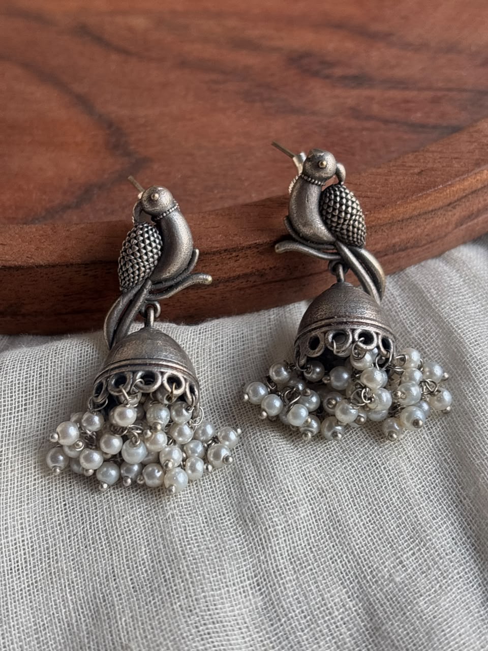 Bird brass jhumki