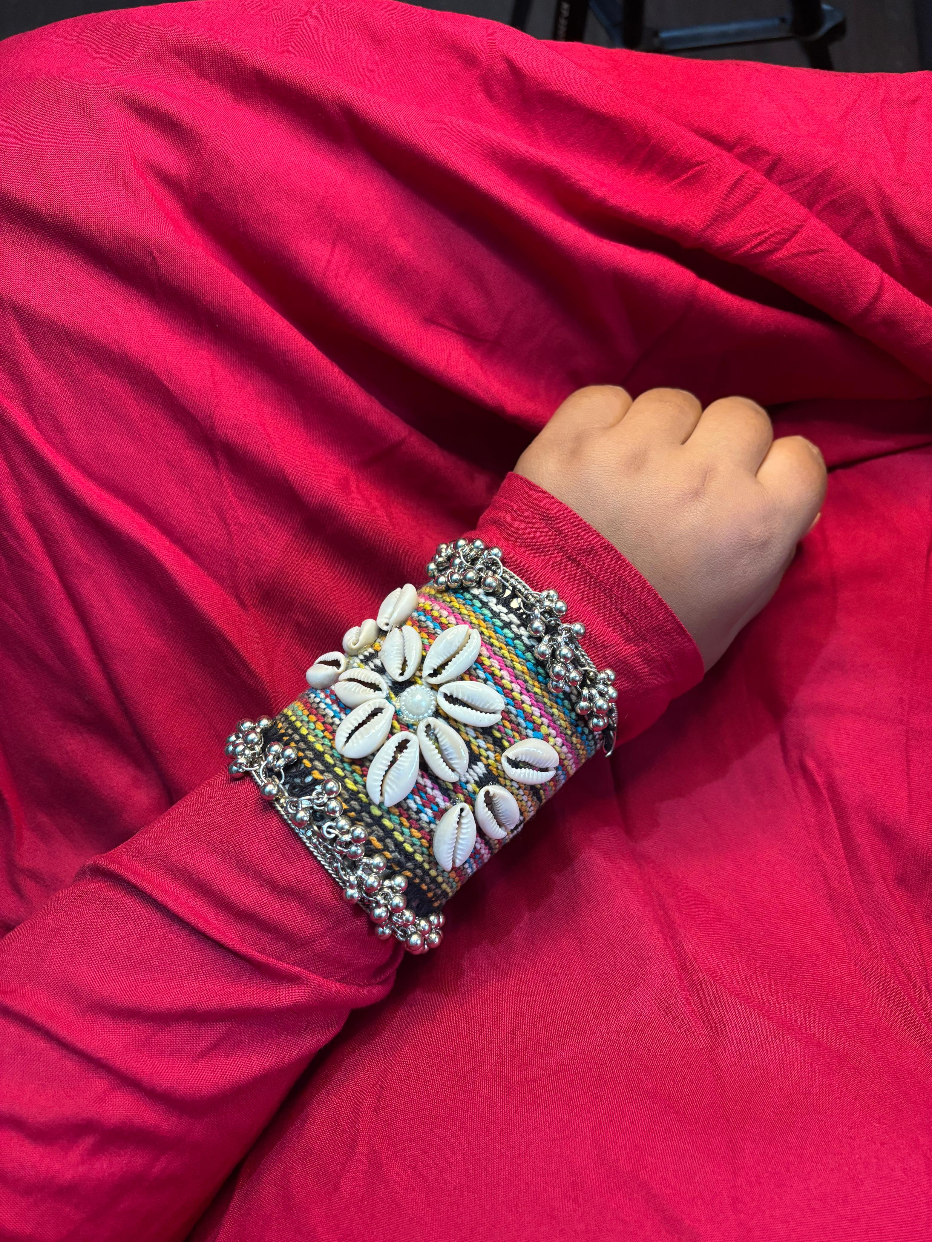 Kutch multi colored embroidered cuff