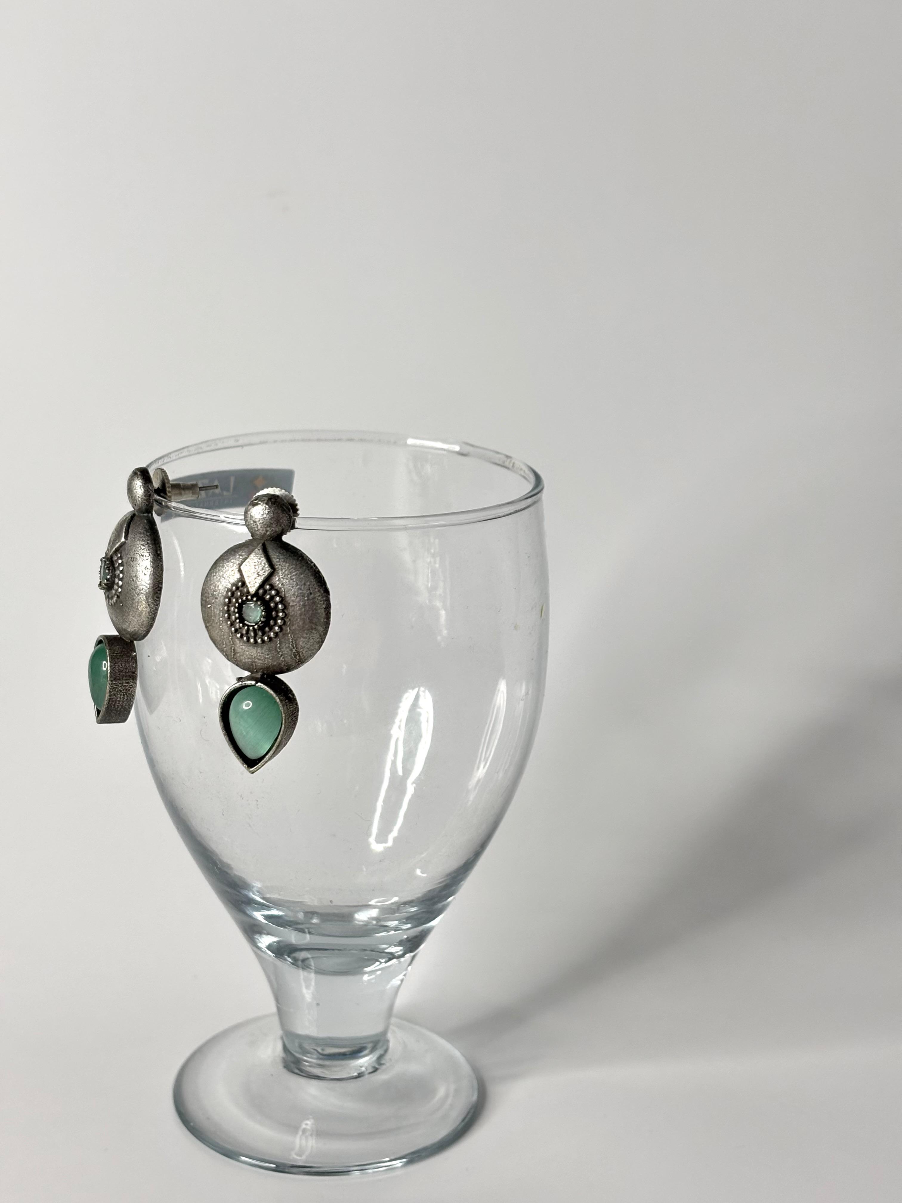 Antique monalisa stone earring