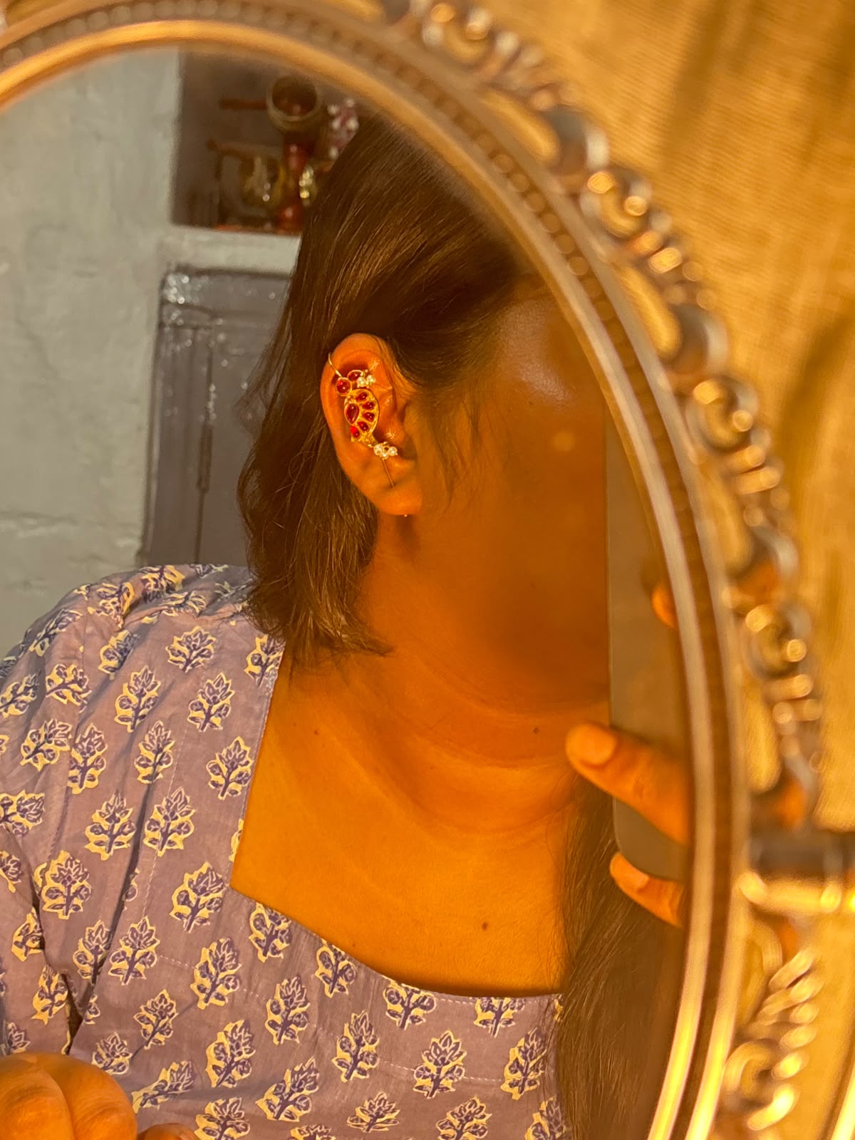 Bird brass earcuff