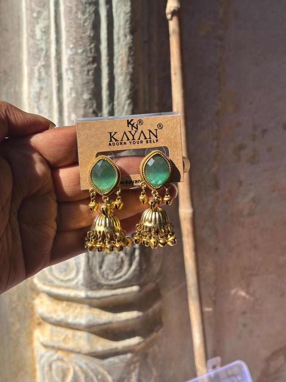 Golden brass jhumki