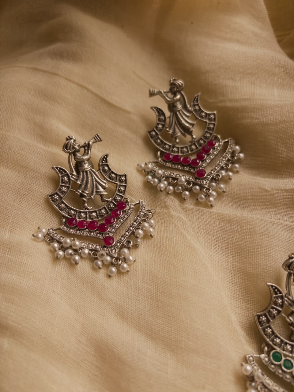 Pink shehnai earrings